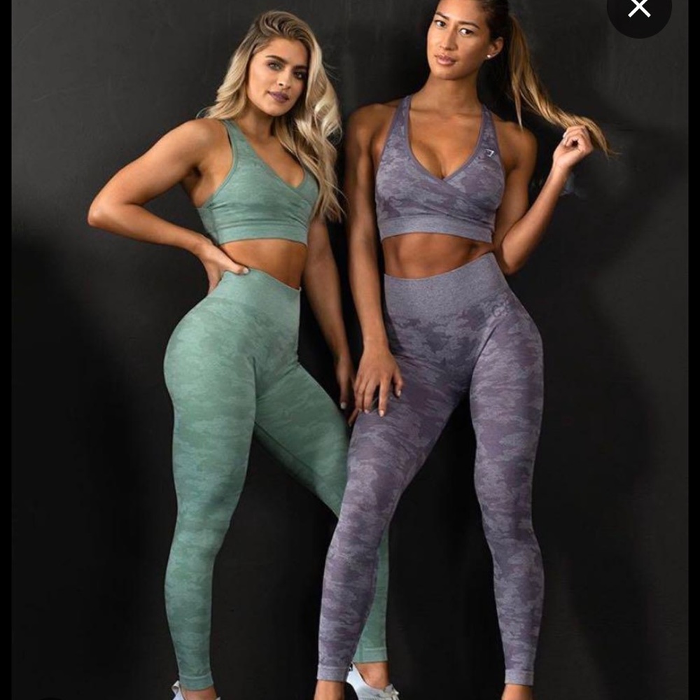 Gymshark purple camo workout leggings size small